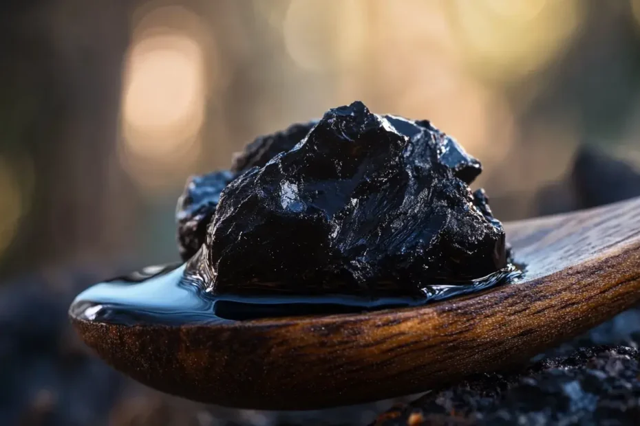 main qui tient du shilajit naturel aux multiples bienfaits