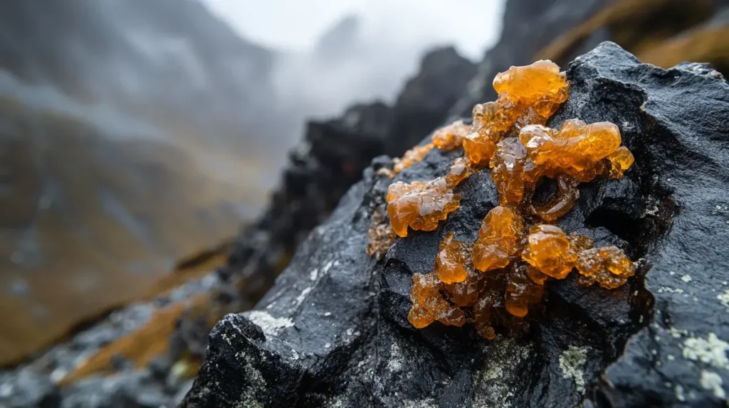 cette image montre de la résine de shilajit