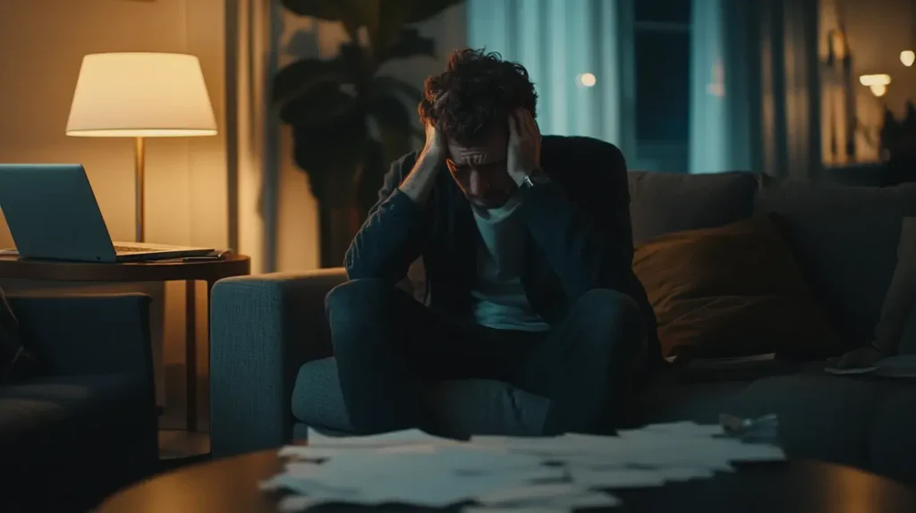 image montrant un homme stressé