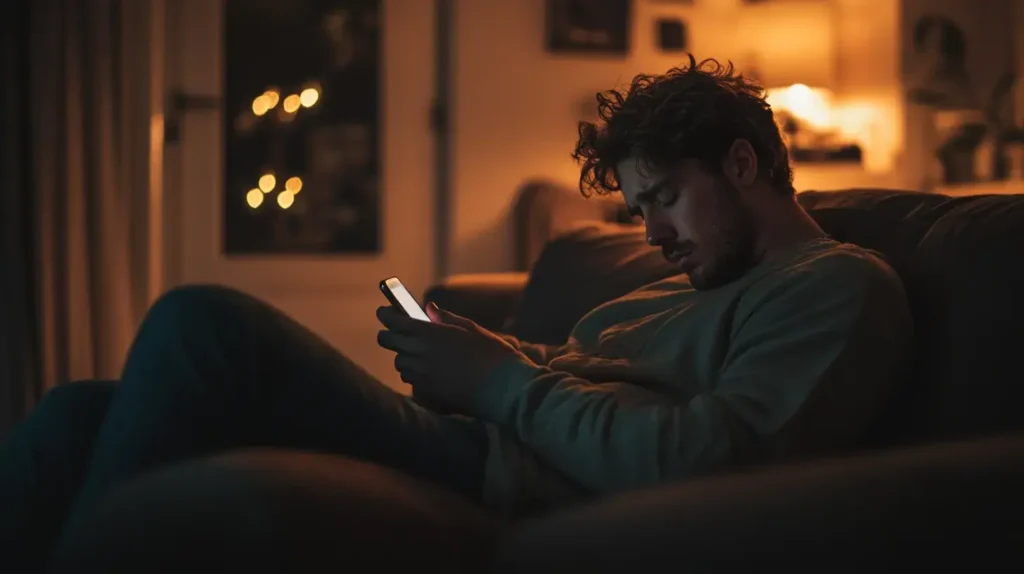 cette image montre un homme stressé