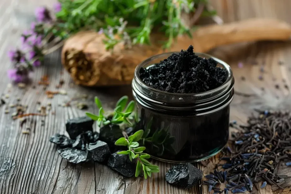 cette image montre de l'acide fulvique dans du shilajit
