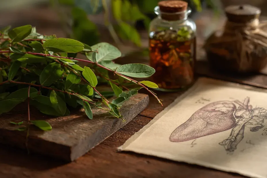 cette image montre du desmodium et un croquis de foie