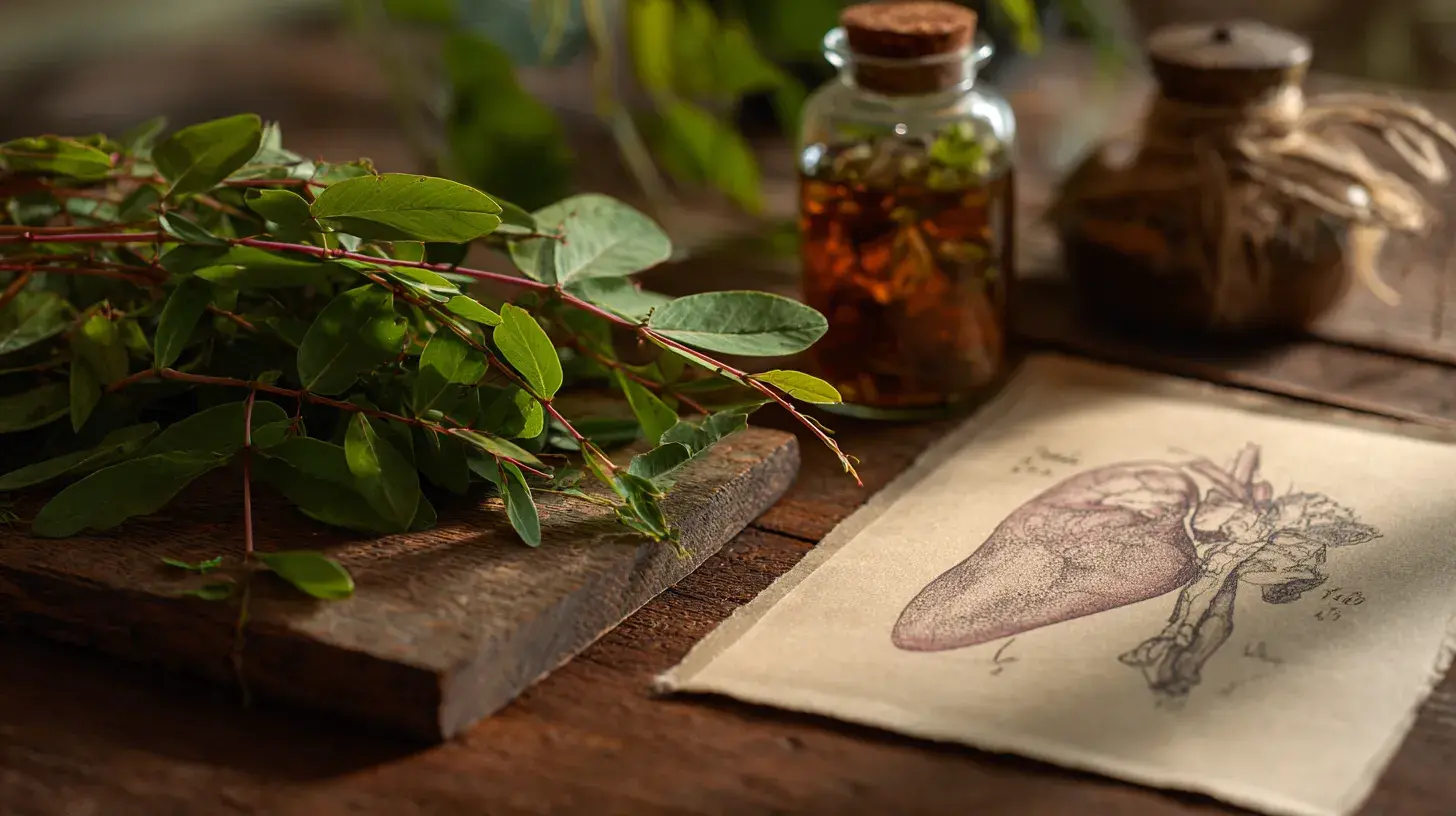 cette image montre du desmodium et un croquis de foie