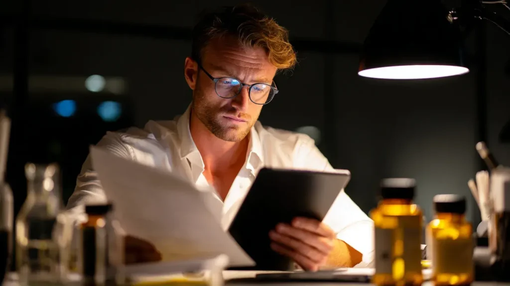 un homme étudie le desmodium