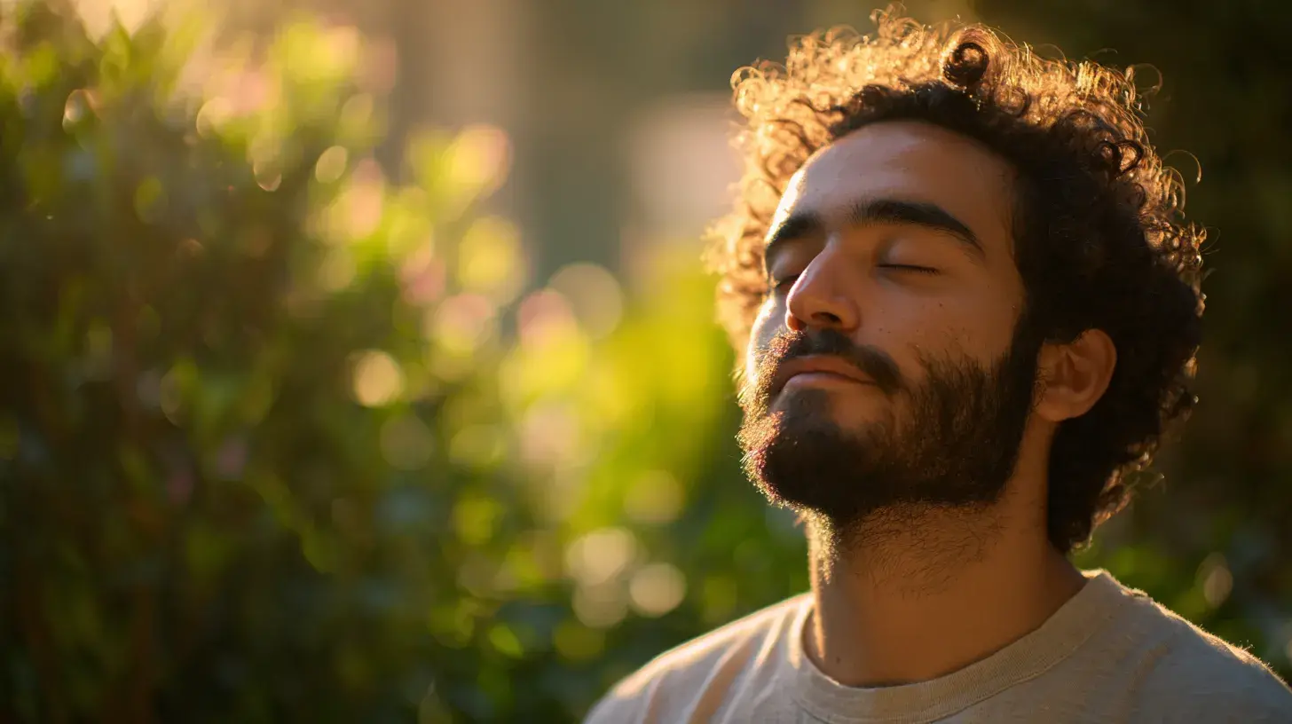 un homme est paisible dans une clairière