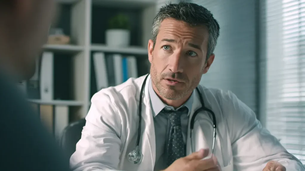 cette image montre un médecin