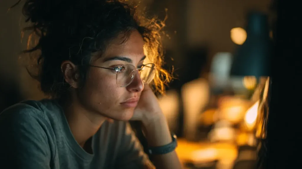Personne concentrée au travail symbolisant les bienfaits de la sauge officinale sur les fonctions cognitives