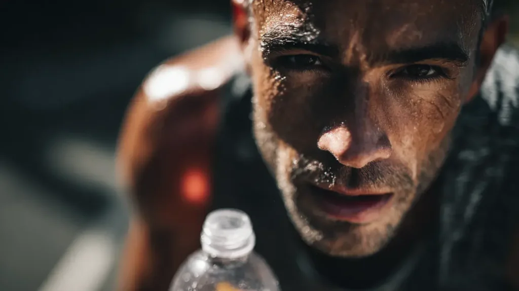 homme qui boit et s'hydrate