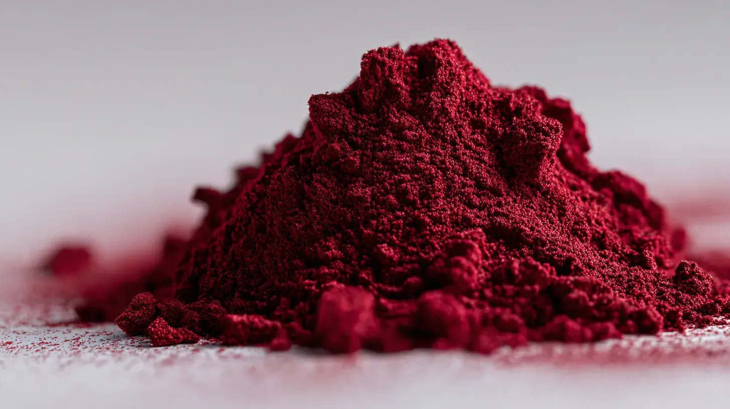 poudre d'astaxanthine, sur une table connue pour ses bienfaits