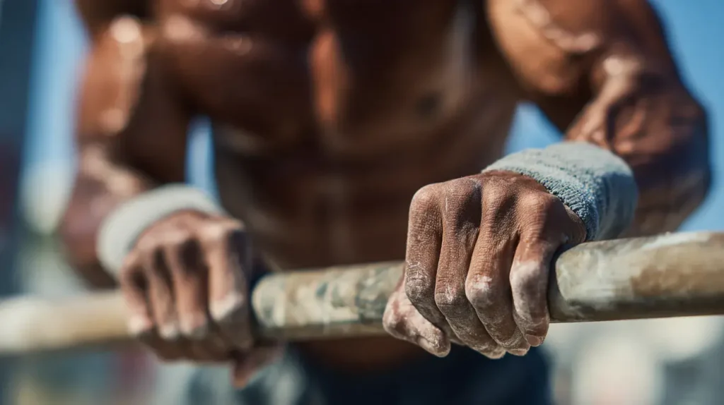 un homme à de la mgnésie pour faire du street workout